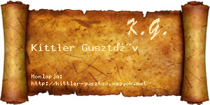 Kittler Gusztáv névjegykártya